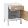Hanah Home Kmd-1411-Mb-1 Mesilla de Noche Roble y Blanco 45x60x45 cm Tablero de Partículas Melamina